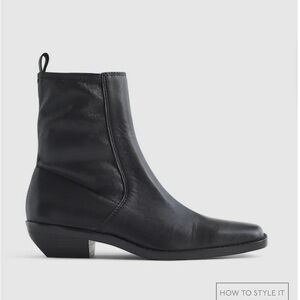 Madewell Idris Black Leather Ankle Boots